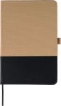 r-pet notitieboek a5 yuna met laserbaar pu voorvak - beige