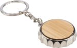 zinklegering sleutelhanger finn met bamboe inleg