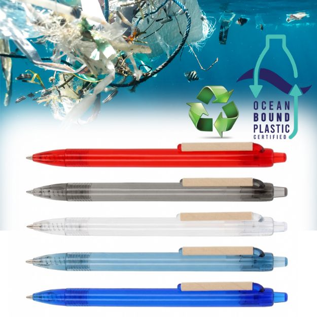 balpen paperclip oceanbound plastic blauwe inkt
