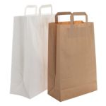 kraft papieren tas met platte hengsels 90 g/m2