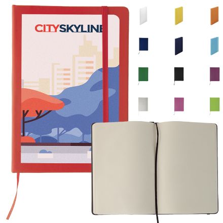 pu leer notieboek met 100 blanco bladzijden.