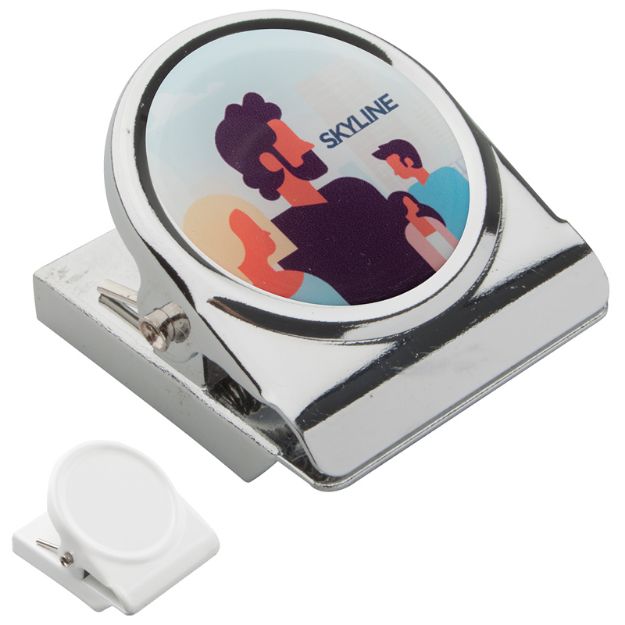 metalen clip met magneet aan de achterzijde.