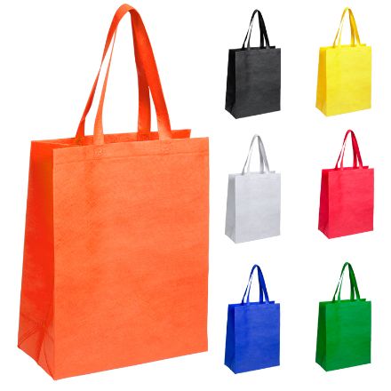 non-woven boodschappentas met lange hengsels.