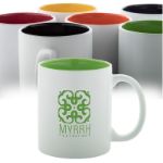 witte keramiek kop met gekleurde binnenkant 350 ml