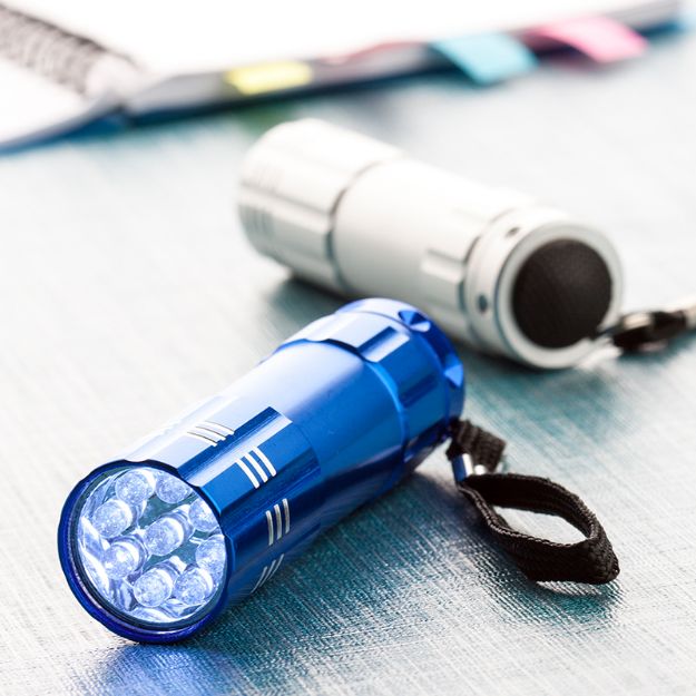 aluminium ledlamp (9 led) en polsband.