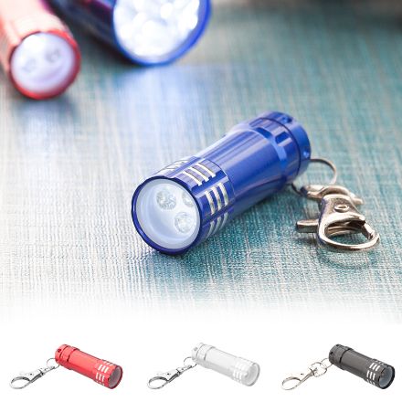 aluminium zaklamp met 3 led lampen en karabijnhaak