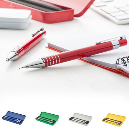 metalen balpen en vulpotlood (met 0,7 mm leads)