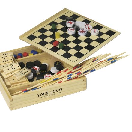 houten 5-in-1 spellenset cherie