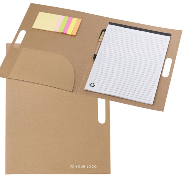 kartonnen schrijfmap met memo's charlie