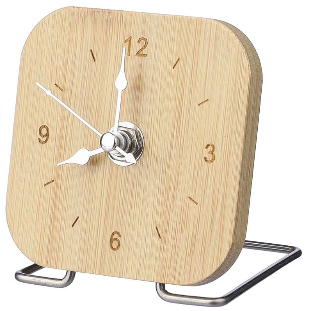 bamboe klok jenny met zilveren wijzers