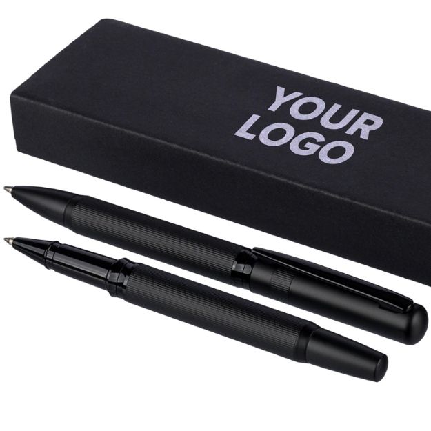 set van metalen en ecobrass pen en rollerpen adel