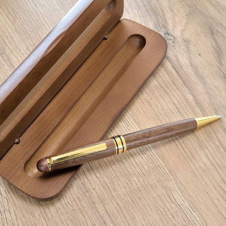 notenhouten pennenset adelina 2 stuks in doos