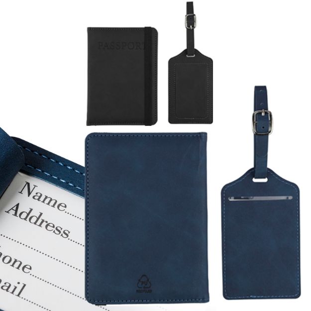 r-pu paspoorthouder en bagagelabel zani set