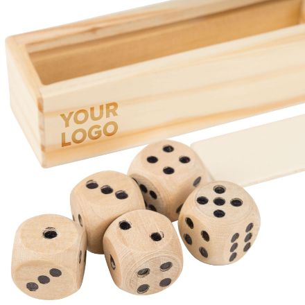 beukenhouten dobbelstenen celine 5 stuks in doosje