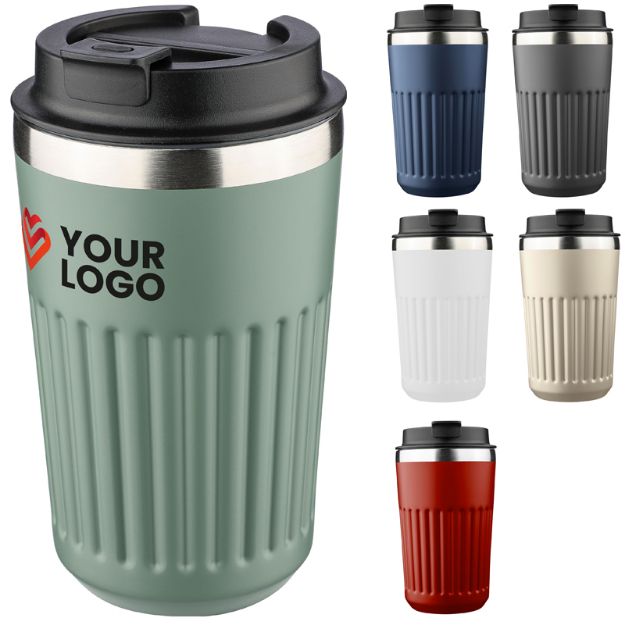 recycled rvs thermosbeker 400 ml chiar met ribbels