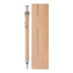 balpen met hoesje van recycled papier blauwe inkt