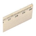 houten lat 30 cm met ingelegde metaalstrip.