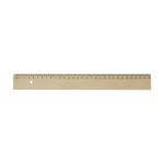 houten lat 30 cm met ingelegde metaalstrip.