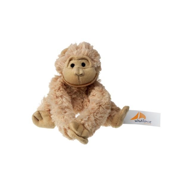 superzachte pluche gorilla, handen met klitteband