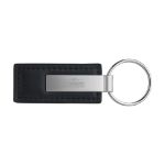 mat metalen en imitatieleren sleutelhanger.