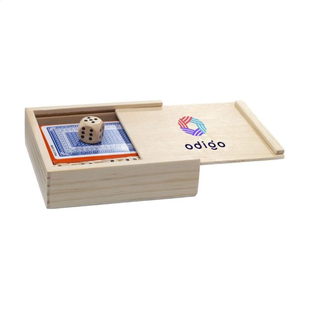 5 dobbelstenen en een stok kaarten (54).