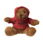 kleine, pluche beer met hooded shirt.
