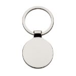 ronde, hoogglans, nikkelen sleutelhanger.