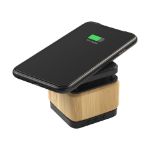 bamboe speaker met draadloze oplader