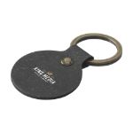 ronde recycled leder sleutelhanger