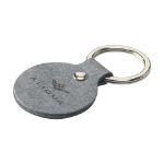 recycled denim ronde sleutelhanger