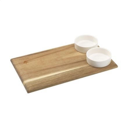 wooosh serveerplank met 2 porseleinen schaaltjes
