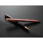 ebony recycled aluminium rose gold pen blauwe inkt