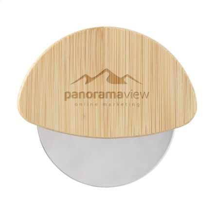 pizza cutter pizzasnijder met bamboe handgreep