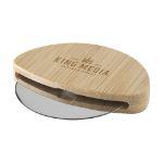 pizza cutter pizzasnijder met bamboe handgreep