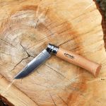 opinel inox no 08 zakmes in een riemetui