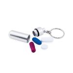 sleutelhanger met aluminium pillenhouder