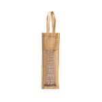 jute tas met pvc venster voor 1 fles