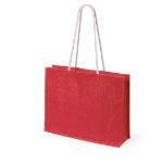 strandtas van jute en katoen, lange hengsels
