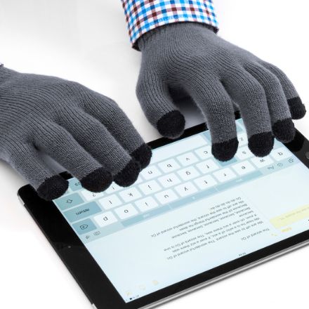 touchscreen handschoenen met speciale coating.