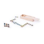 houten domino spel met dierenplaatjes.