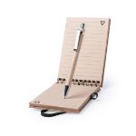 bamboe notitieboek b7 en bamboe pen, 70 blaadjes