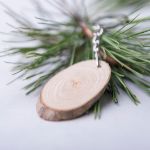 ovale beukenhouten sleutelhanger