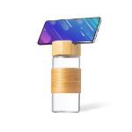 drinkfles nowsly glas en bamboe 450 ml