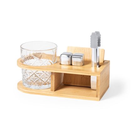 whisky set met bamboe standaard devon