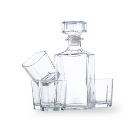 whisky decanteerset rockwel 4 bekers van 200 ml