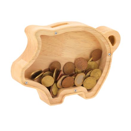 houten spaarpot met kijkvenster jasara