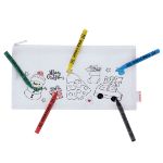 kinder etui flemenk met 5 krijtjes