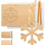kerstkaart van bamboe met break-out kerstontwerp
