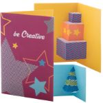 3d-kerstkaart met pop-up vorm incl envelop