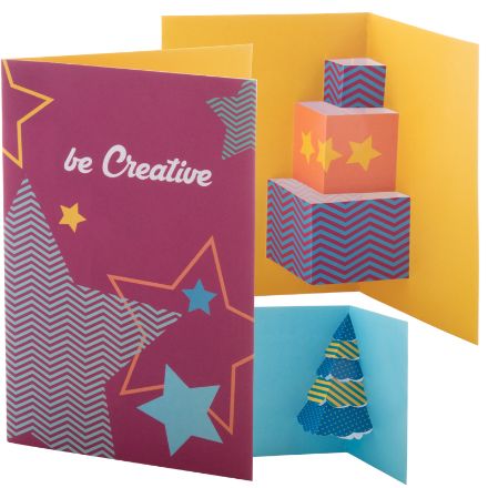 3d-kerstkaart met pop-up vorm incl envelop